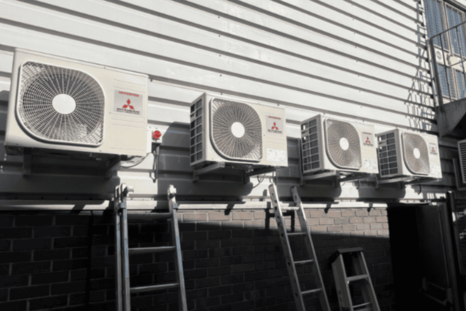 Multiple split air conditioning units installed in a Cobham office