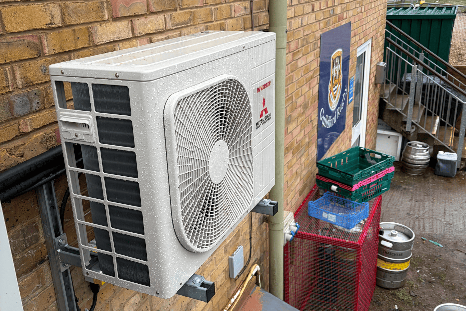 Air conditioning unit at the rugby club, Godalming