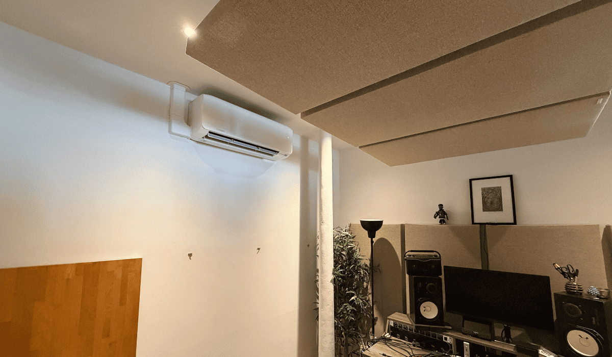 Wall mounted air conditioning installed in a London studio