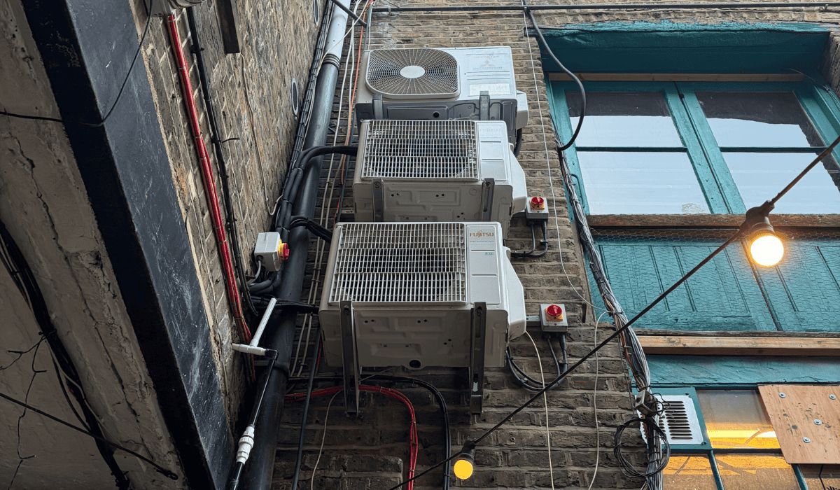 Outdoor unit for London studio air conditioning installation