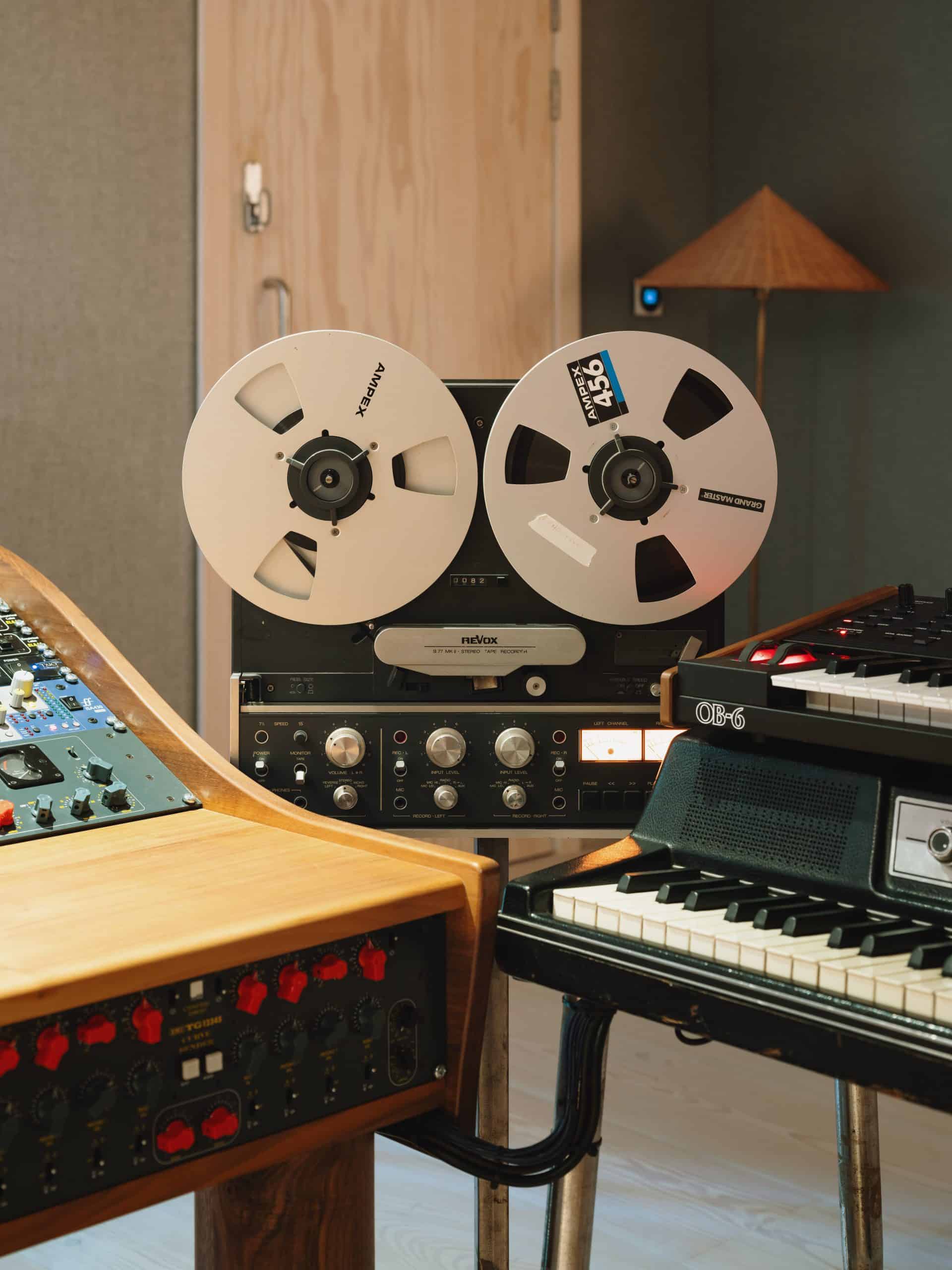 Portrait view inside Oh Wonder's recording studio